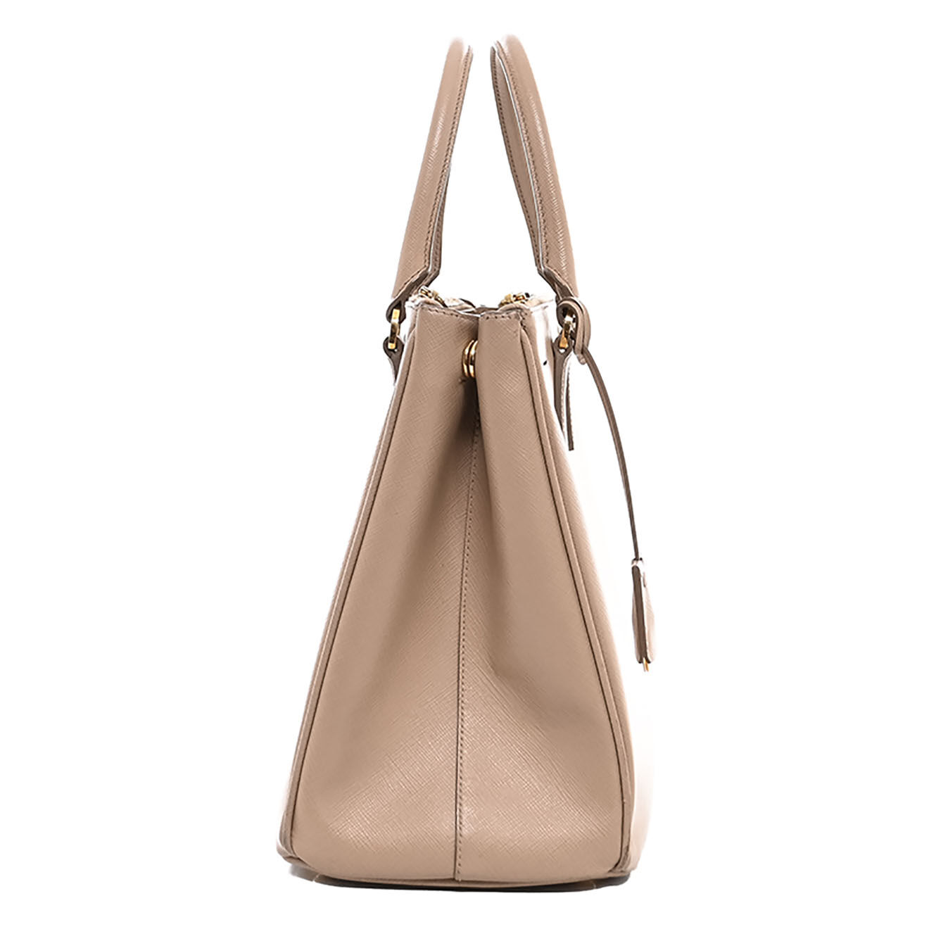Prada Sac à main Galleria en Cuir beige - Bon état - L.34 cm