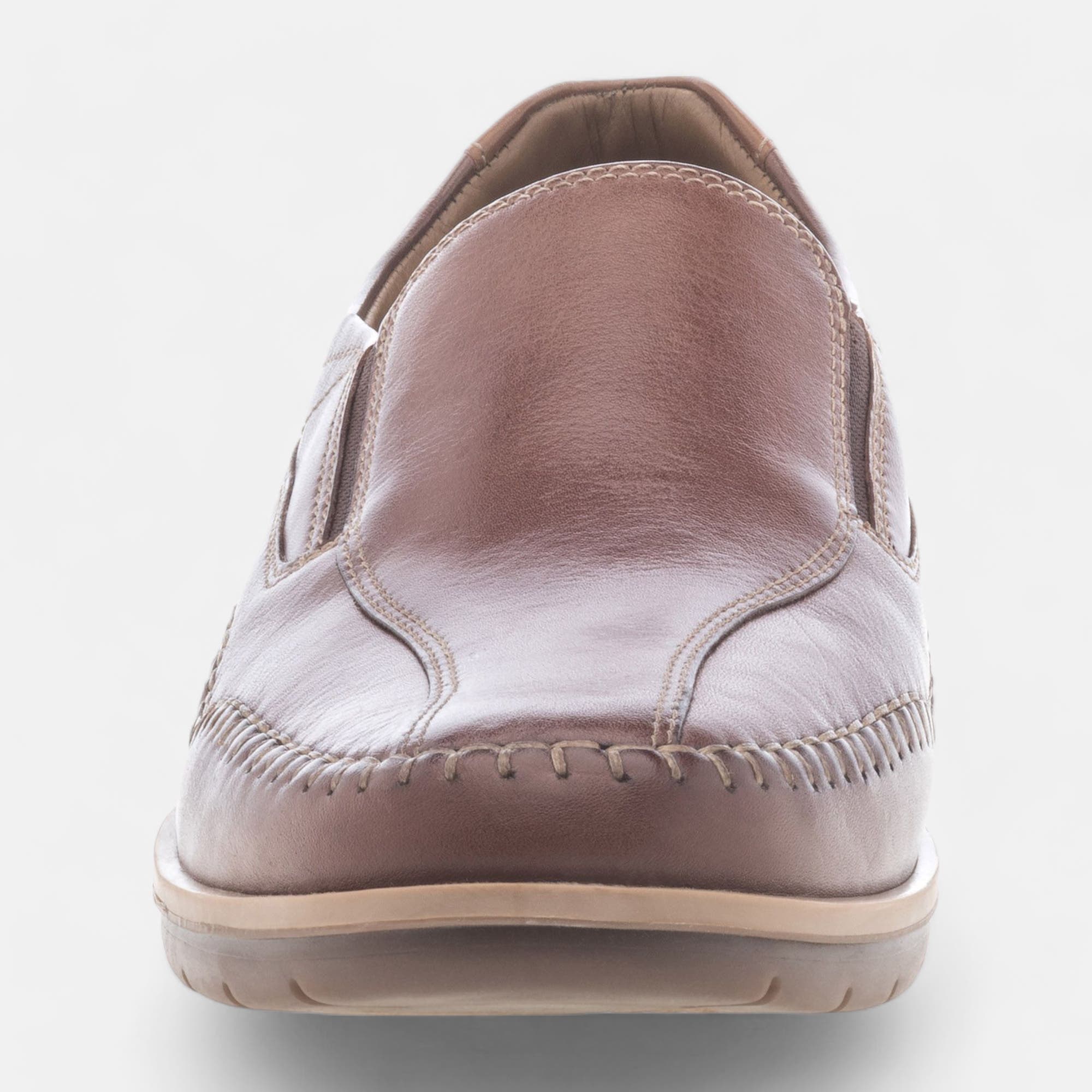 Mocassins pieds sensibles Homme en cuir cognac