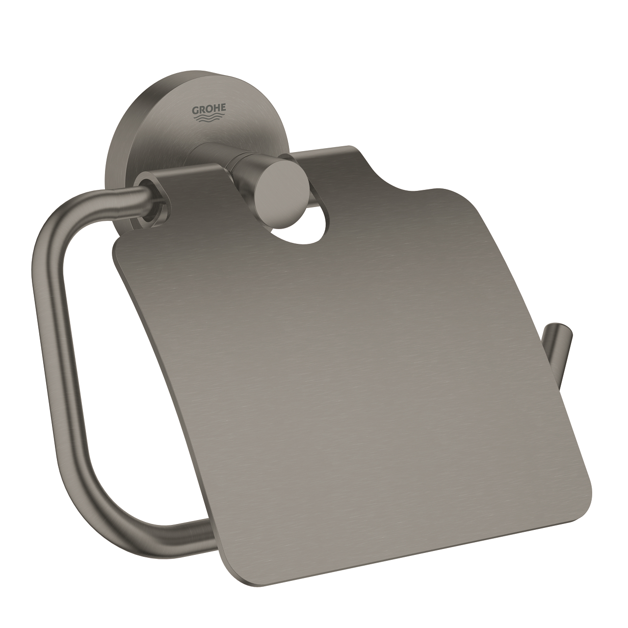 Grohe Essentials toiletrolhouder met klep brushed hard graphite