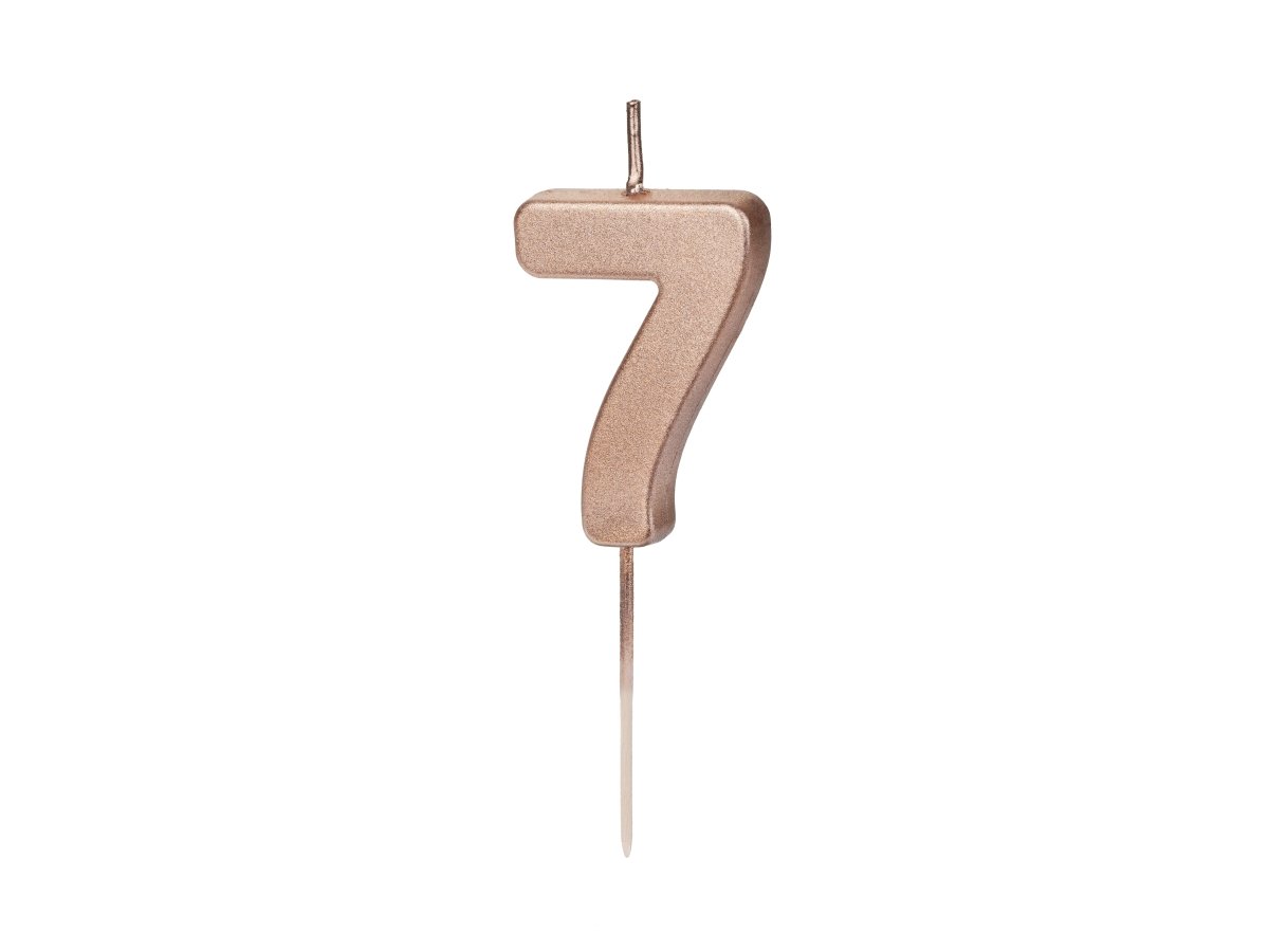 7 Jaar Kaars Rose Goud 9cm