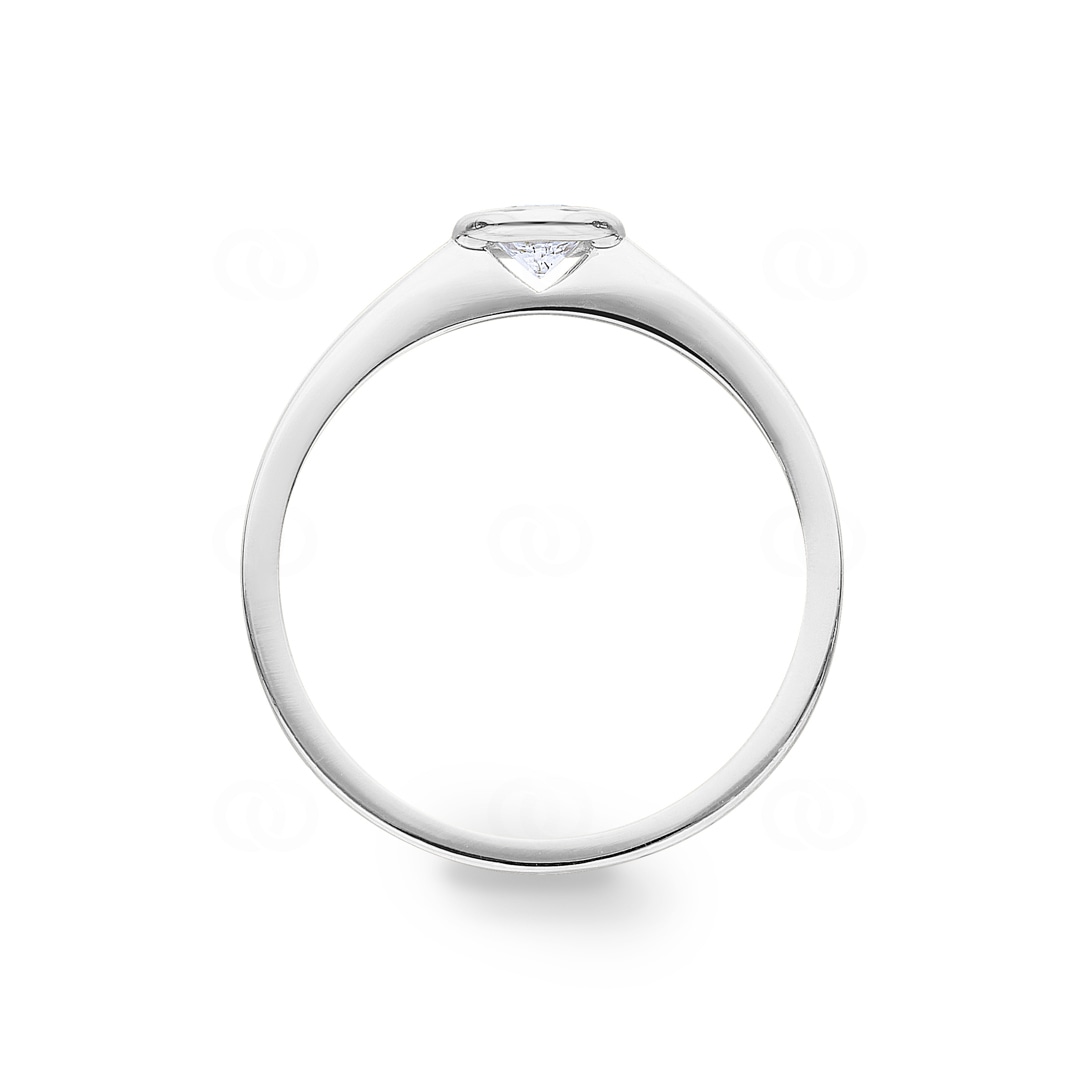 0.25 Karat Diamant Verlobungsring 750/18 K Weissgold in Zargenfassung
