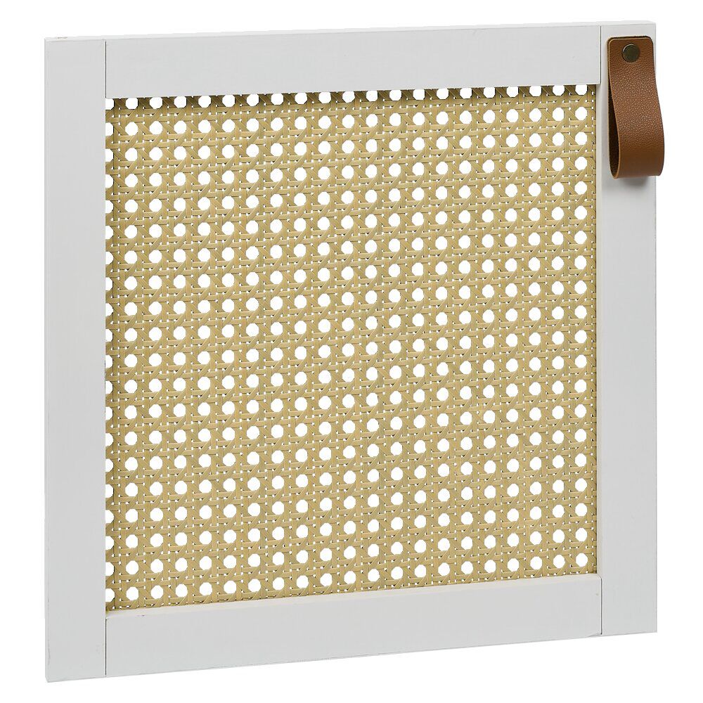 Porte cannage Box Cube 32,2x32,2x1,2cm bois blanc
