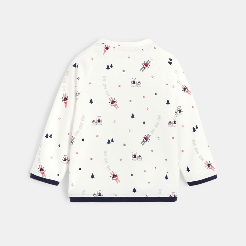 Sweat molleton noël motif animaux bébé garçon Gris ou noir