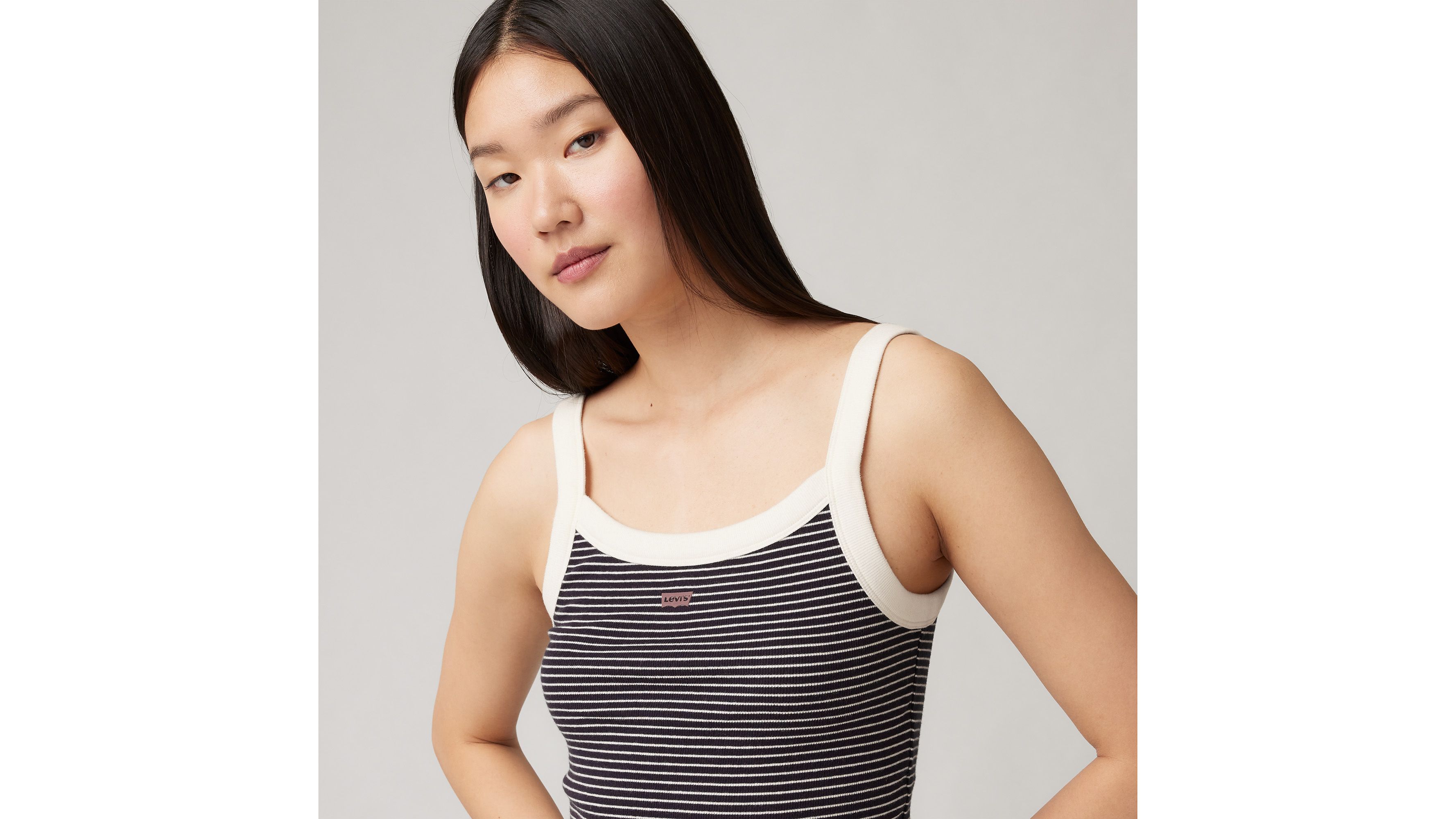 Débardeur sportif Essential - Annalise Stripe Navy Blazer Cotton - Bleu