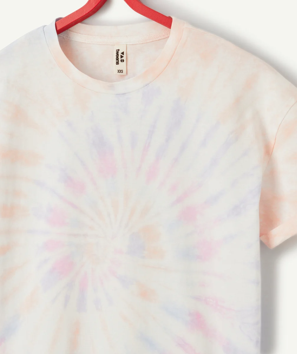 t-shirt manches courtes fille en coton bio tie and dye