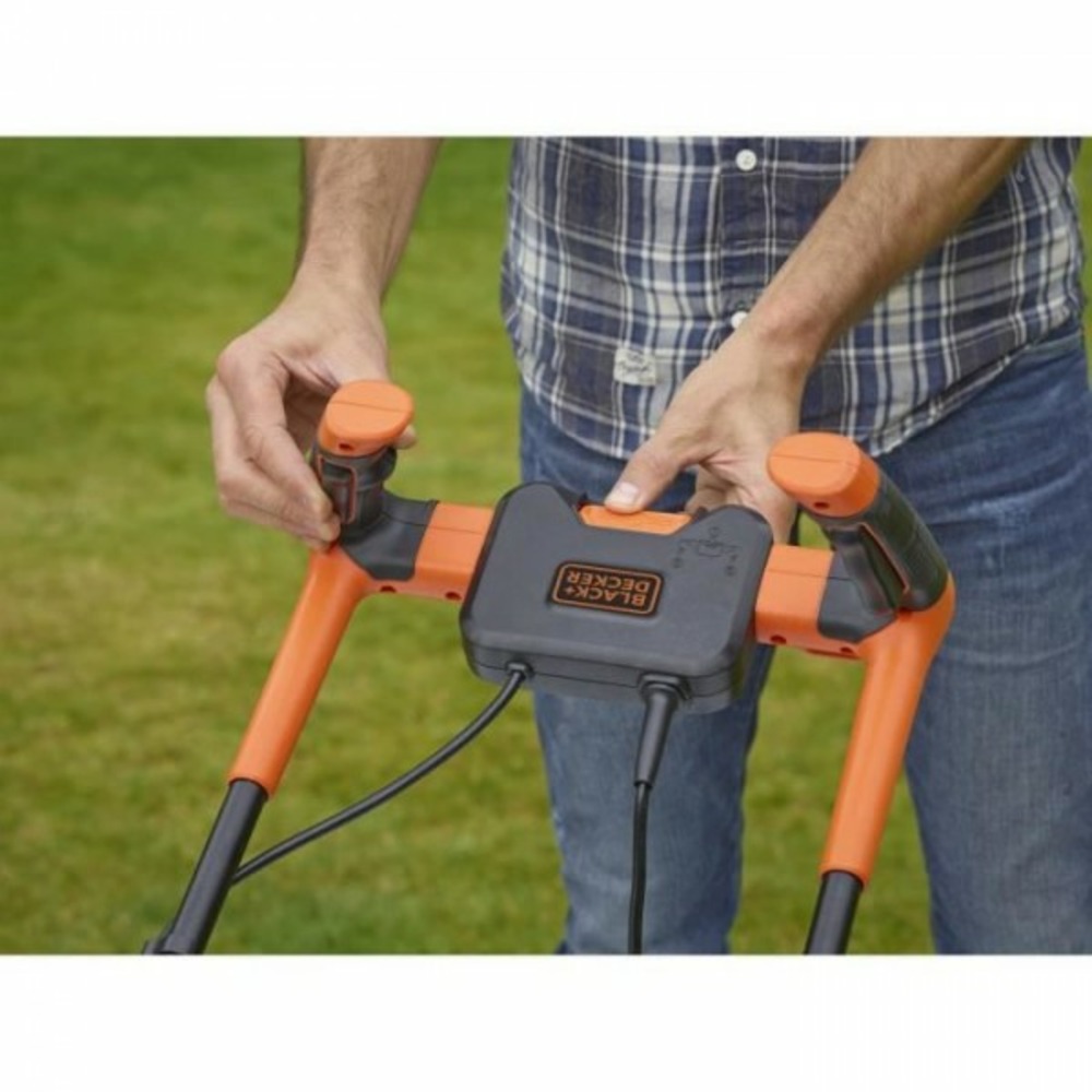 Tondeuse a gazon black+decker a gazon electrique filaire 1800w bemw481bh-qs 6 hauteurs réglables 20, 30, 40, 50, 60 et 70 mm