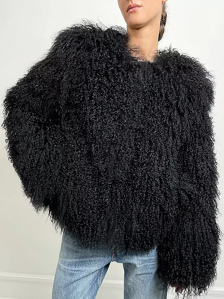 MEOTINE Felljacke schwarz