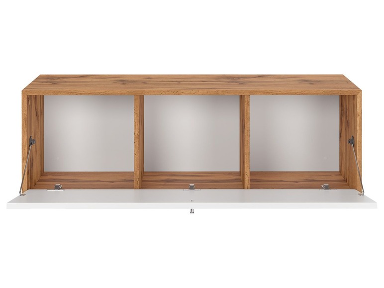 Hangkast met deur 118 x 38 cm eikenlook/wit