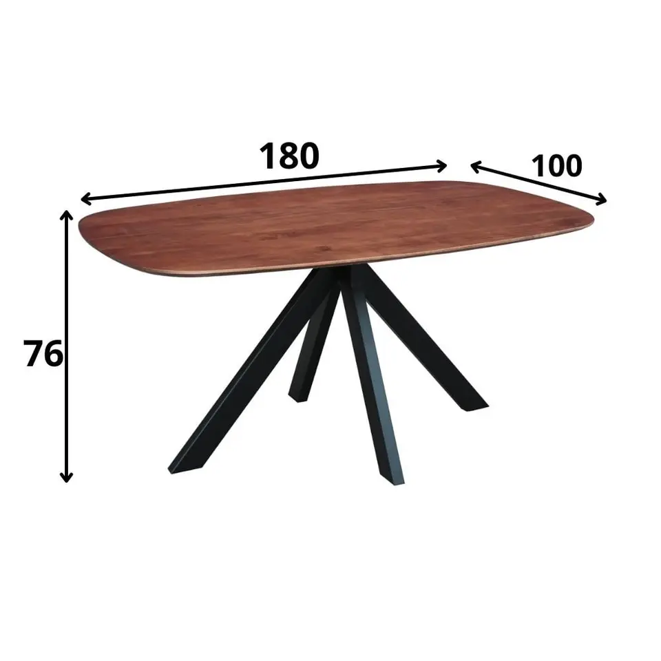 Eettafel deens ovaal Paris walnoot finish 180x100 cm - Hout - Bruin