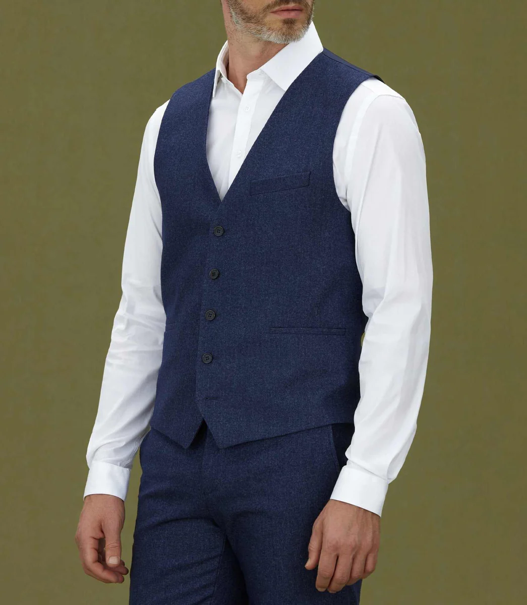 Gilet en flanelle bleu 