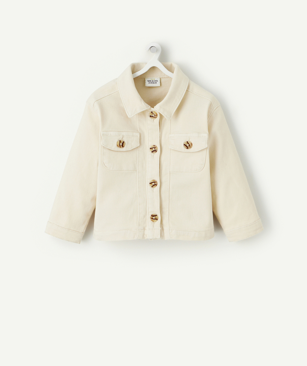 VESTE BÉBÉ FILLE EN FIBRES RECYCLÉES ÉCRUE