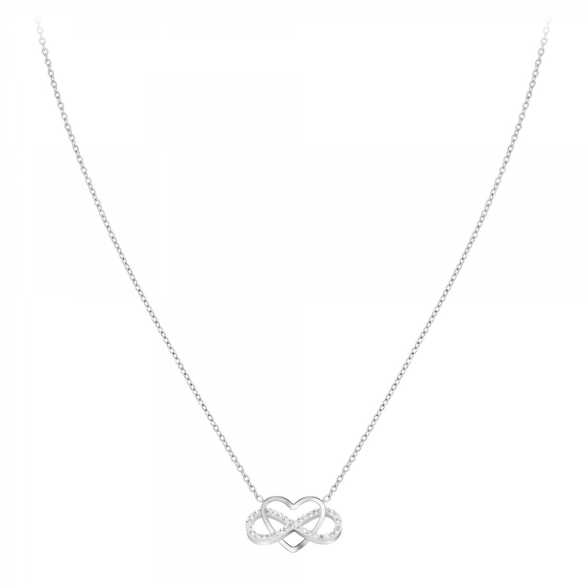 Collier coeur et infini SC Crystal orné de Cristaux scintillants