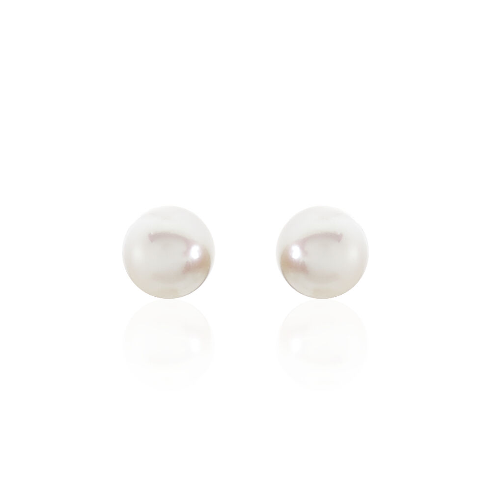 Boucles D'oreilles Puces Kesya Nacres Bouton Or Jaune Perle De Culture