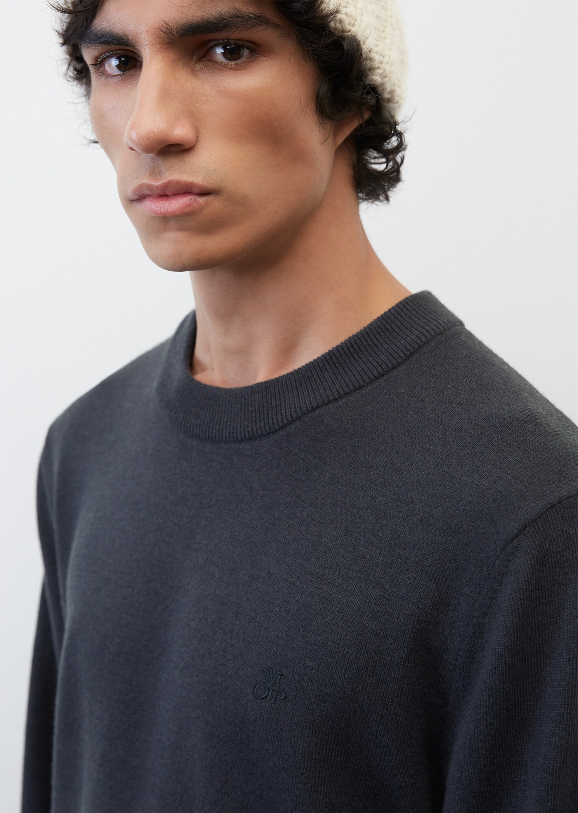 Rundhals-Pullover regular aus softem Bauwolle-Schurwolle-Mix