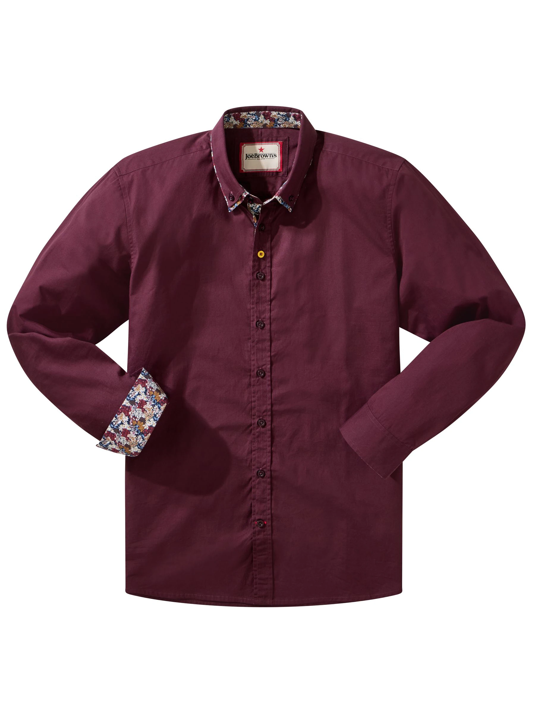 Joe Browns Floral Trim Double Collar Long Sleeve Shirt