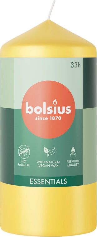 Bolsius stompkaars Essentials geel 33 uur D 5,8 H 12 cm