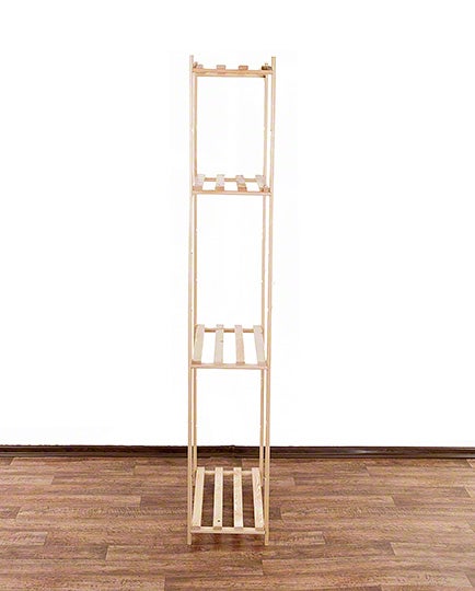 PROREGAL Timbercraft houten plank, afmetingen (H x B x D): 170 x 65 x 28,5 cm, draagvermogen plank: 35 kg, 4 planken, 1,4 cm dik grenenhout, natuurlijke afwerking