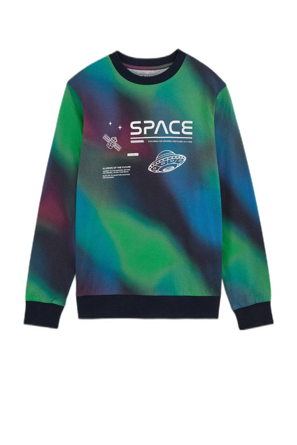WE Fashion longsleeve groen/paars