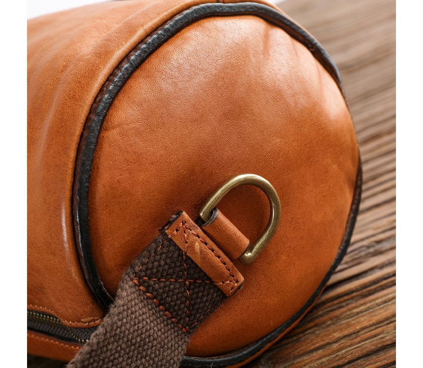 Wavecho - Echte leren cilindervormige crossbodytas