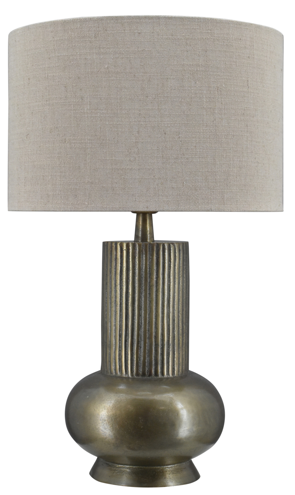 Tafellamp Amora bronze + kap 35x35x22cm Oslo linnen naturel
