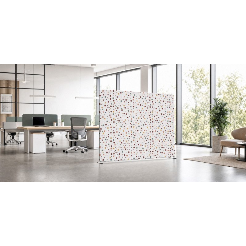 Cloison déco verticale en tissu motif points couleur