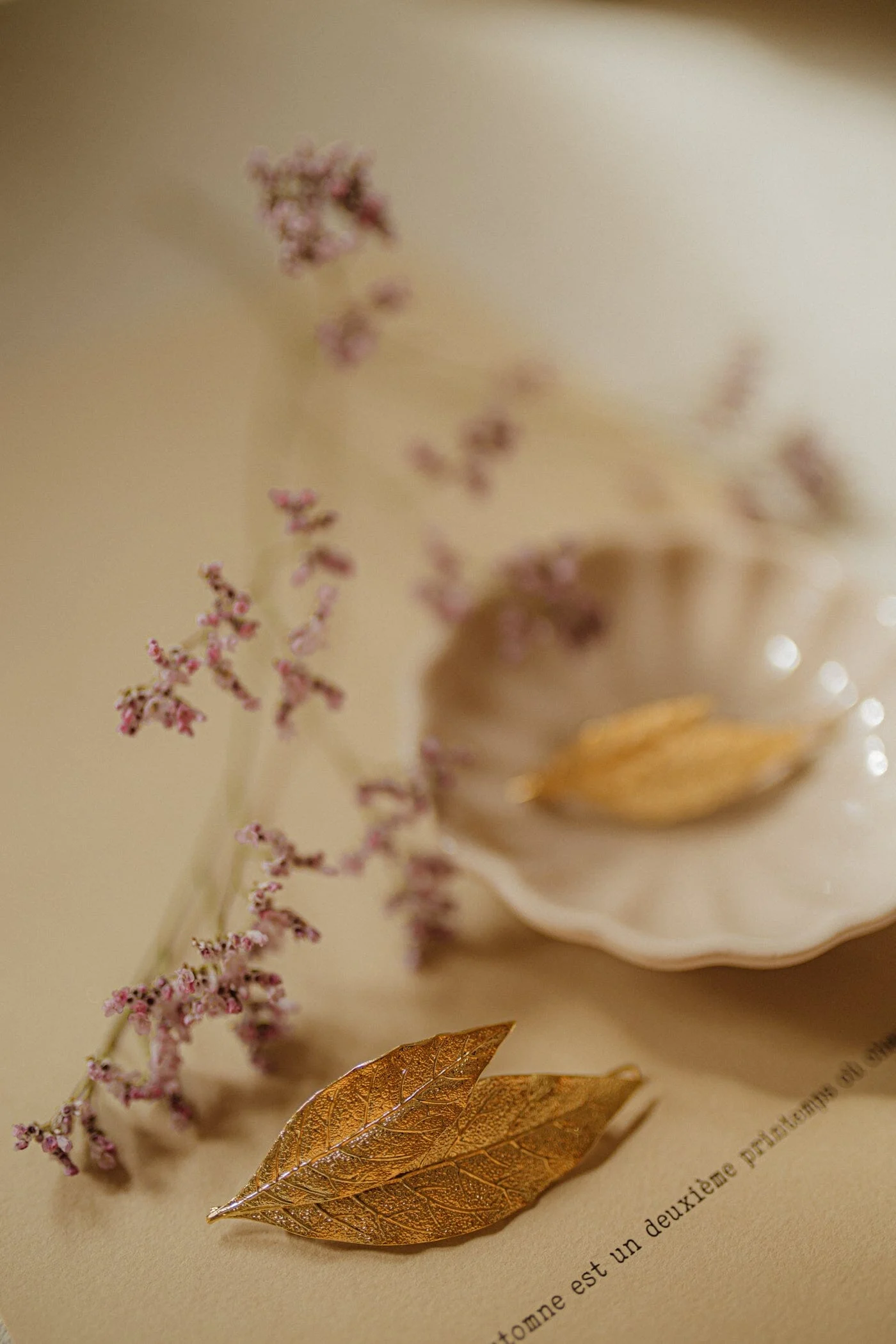THALIE - Maxi barrette feuilles doré à l'or fin | Doré