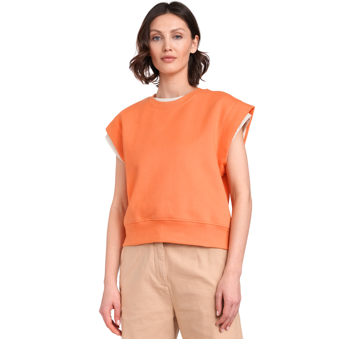 Jonas Nielsen Damen Sweatpullunder aus Bio-Baumwolle orange