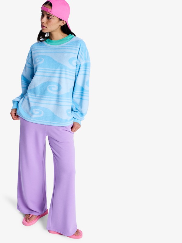 Make It Sunny Sweat oversize en éponge Bleu Femme