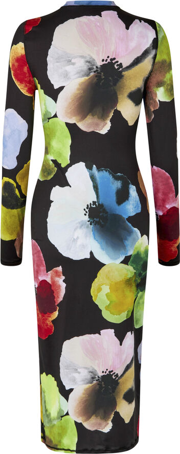 Stine Goya Pullover Long Sleeve Midi Dress, 2244 Stocking Jersey Watercolor bloom