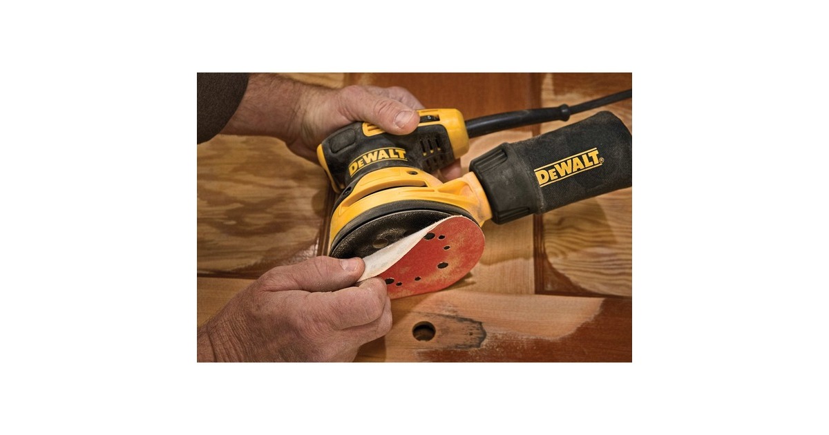 DEWALT280W Excentrische schuurmachine 125mm DWE6423  (Geel/zwart)