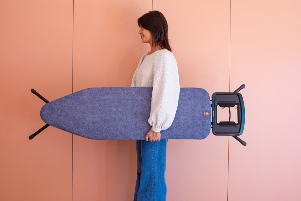 Strijkplank B, 124x38 cm, solide strijkerhouder - Denim Blue