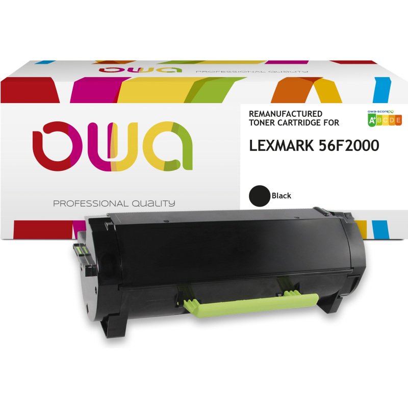 Toner remanufacturé OWA - standard - Noir - pour LEXMARK 56F2000