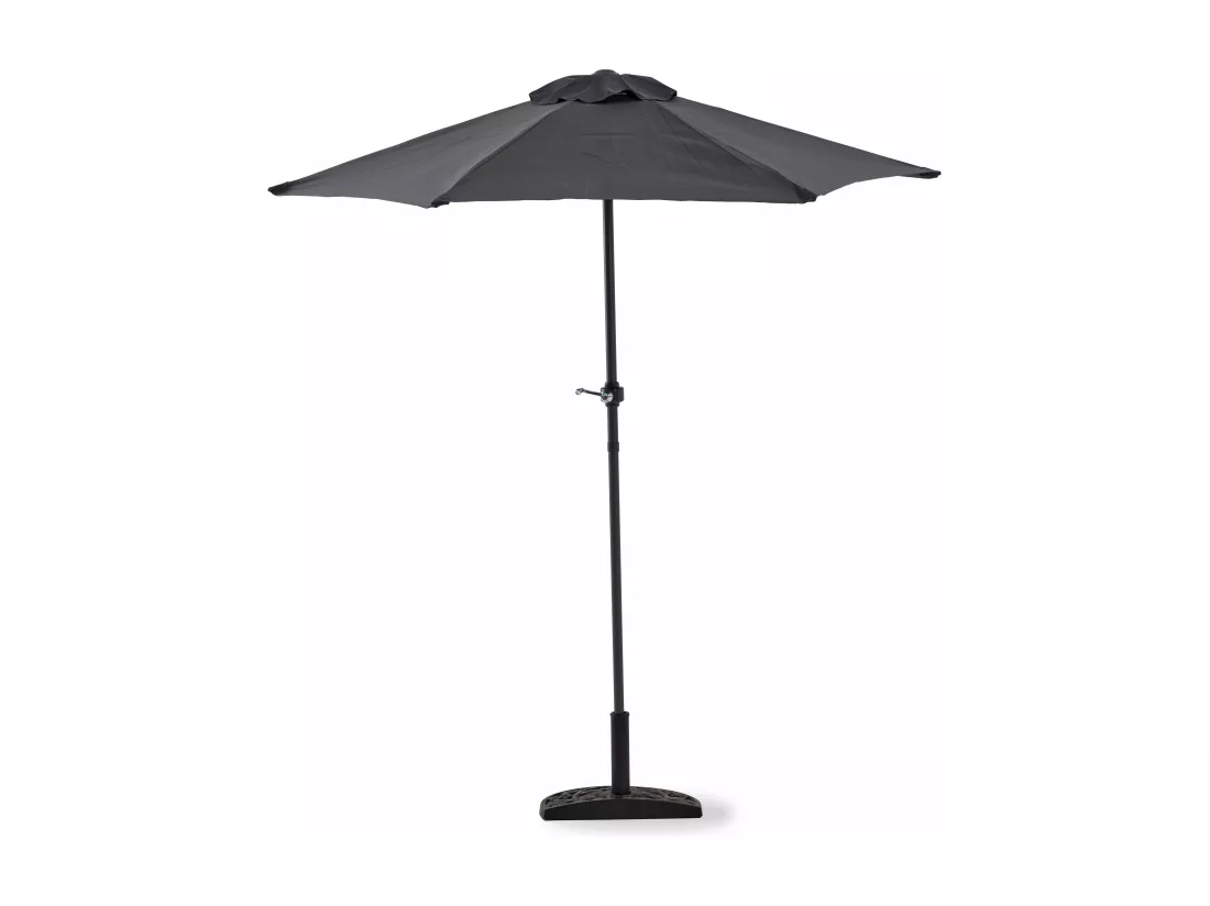 Salon de jardin table et 6 chaises pliantes avec parasol central