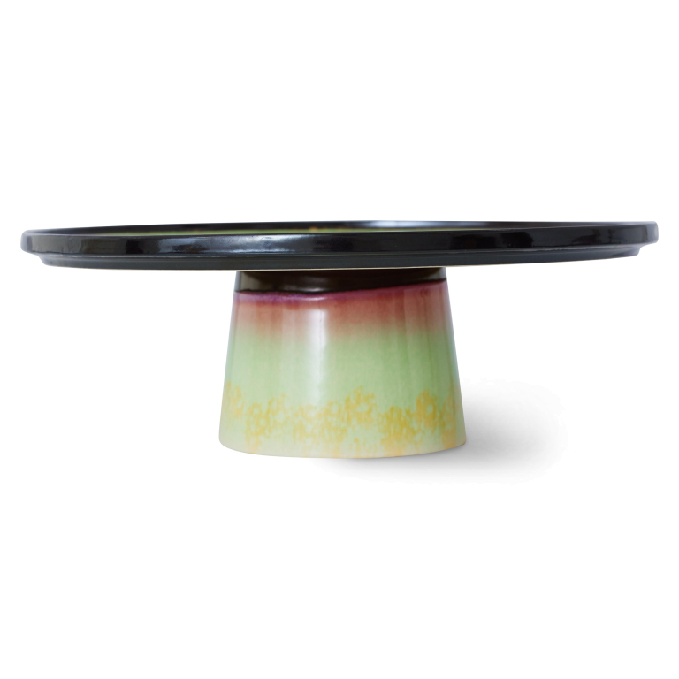 HKliving 70's Ceramic plateau taartschaal M licorice