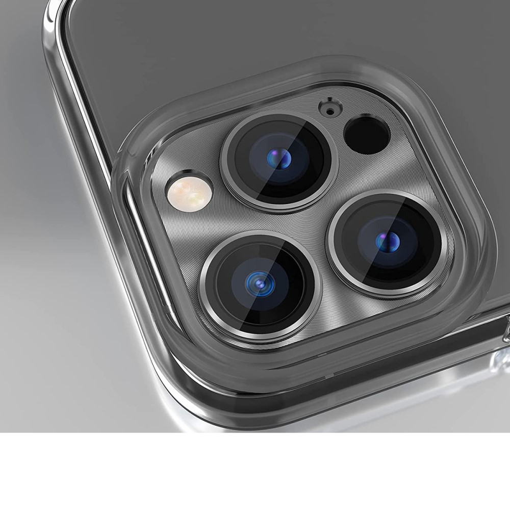 iPhone 14 Pro / iPhone 14 Pro Max Alu Kamera Objektiv Protector Vollschutz mit Panzer Glas - Silber