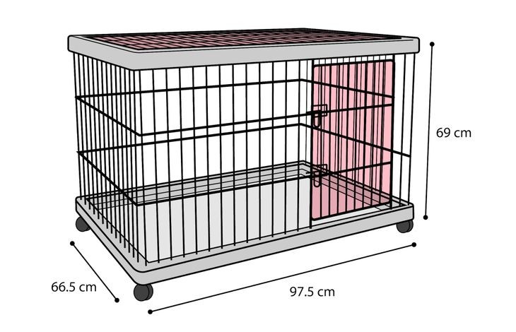 FLAMINGO - Hundebur på hjul Metal - Sort- 97,5 x 66.5 x 69cm - Kan klappes sammen
