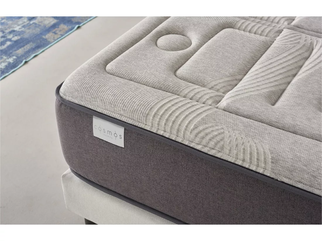 Cosmos - Matelas Jupiter 160x200 cm - Mousse à mémoire de forme HR - Soutien Blue Latex - Très Épais 30 cm, 7 Zones, Thermorégulateur - Réversible été, hiver