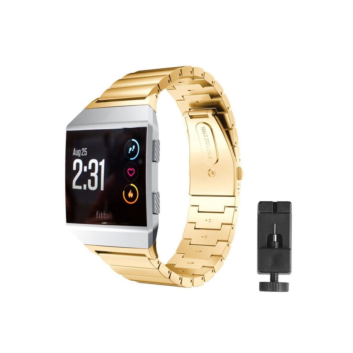 Armbånd rustfritt stål Fitbit Ionic - gull