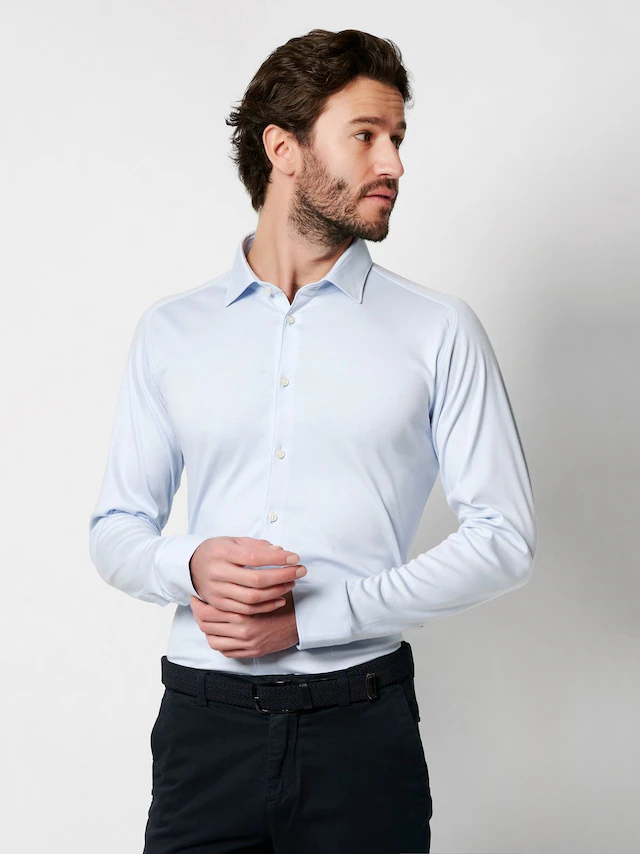 DESOTO Langarmhemd »Jerseyhemd Casual Kent langarm« Flexibler Stretch