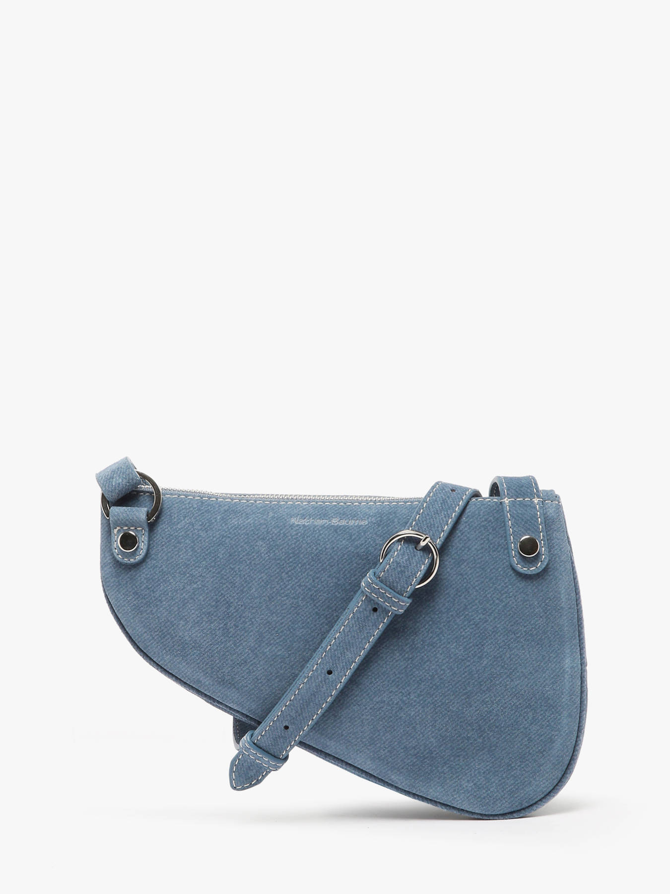 Sac bandoulire City Perle Denim cuir NATHAN BAUME