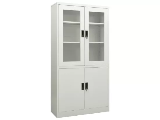Armoire de bureau Gris clair 90x40x180 Acier 2