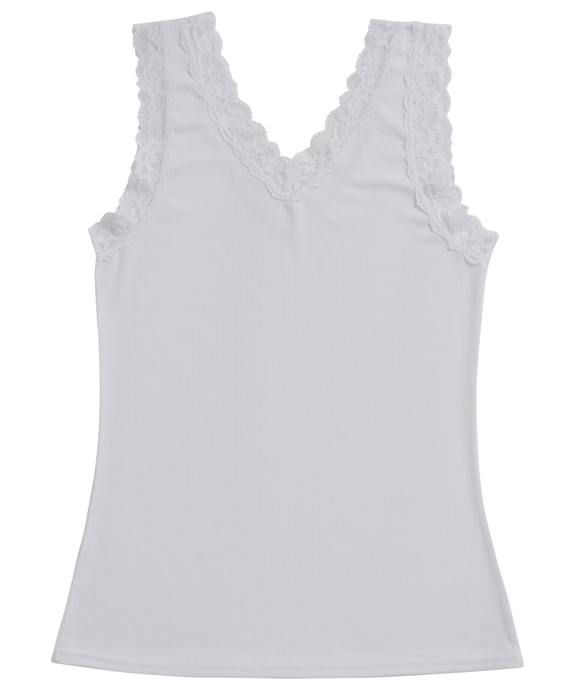 rib singlet met kant