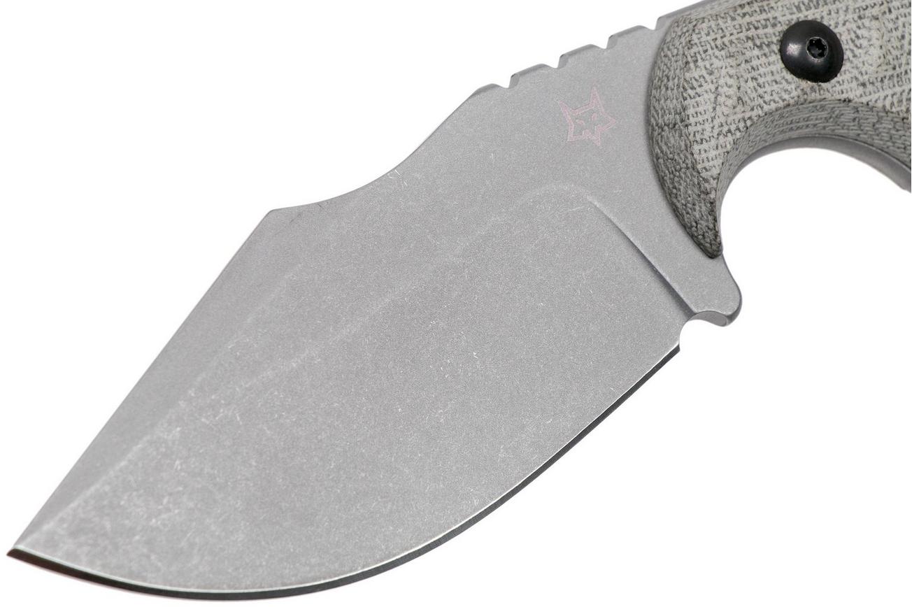 Fox Knives Monkey Thumper FX-633MOD OD Green Canvas Micarta vaststaand mes, Ken Vehikite design