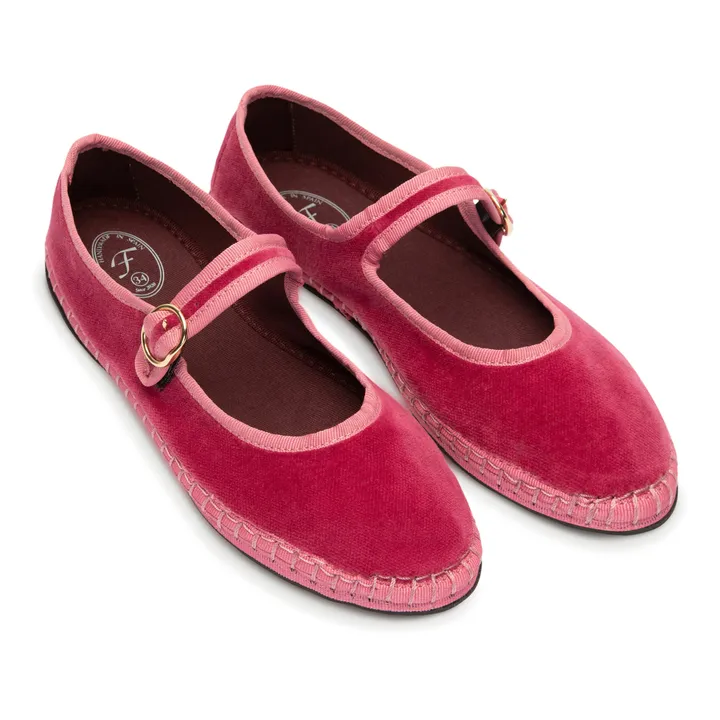 Flabelus Ballerines Slippers Frances Velours | Rouge framboise