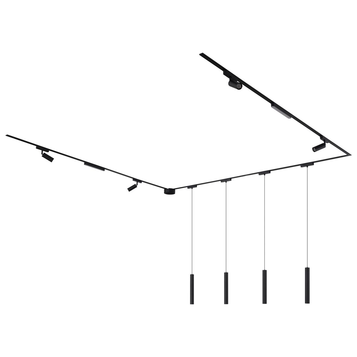 Railsysteem met 10 lampen zwart 1-fase - Magnetic Samson Cassie Marra