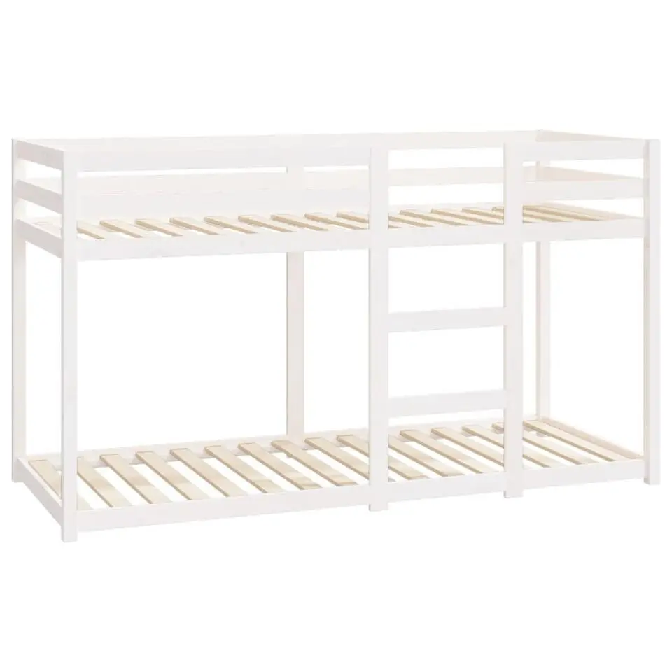 vidaXL - Stapelbed met zijladder - Wit - Massief grenenhout - 75x190 cm