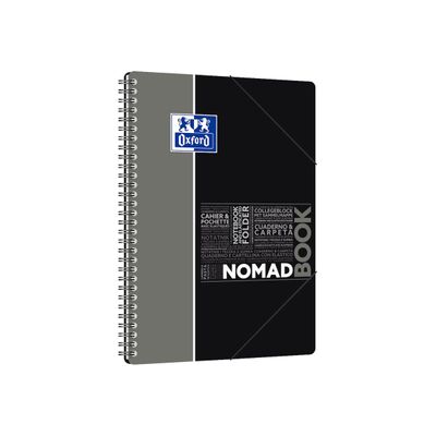 Oxford Etudiants - Cahier Nomadbook B5 (19 x 25 cm) avec pochettes 3 rabats - 160 pages - petits carreaux (5x5 mm) - double spirale - disponible dans différentes couleurs