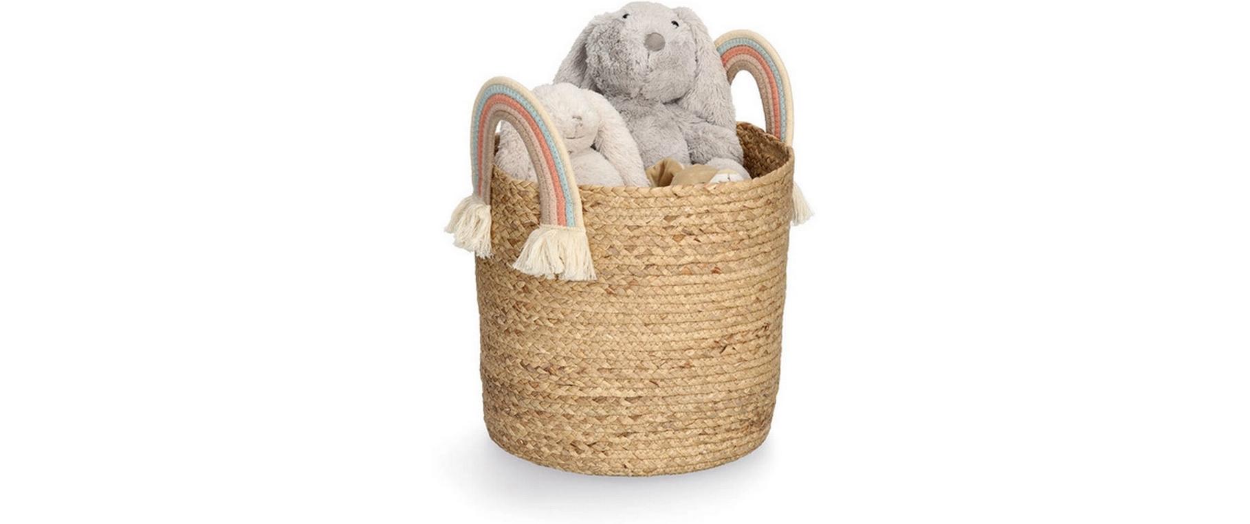 Spielzeugkorb Rainbow Natur Seegras 35 x 34 cmAufbewahrungskorb für Kinderzimmer