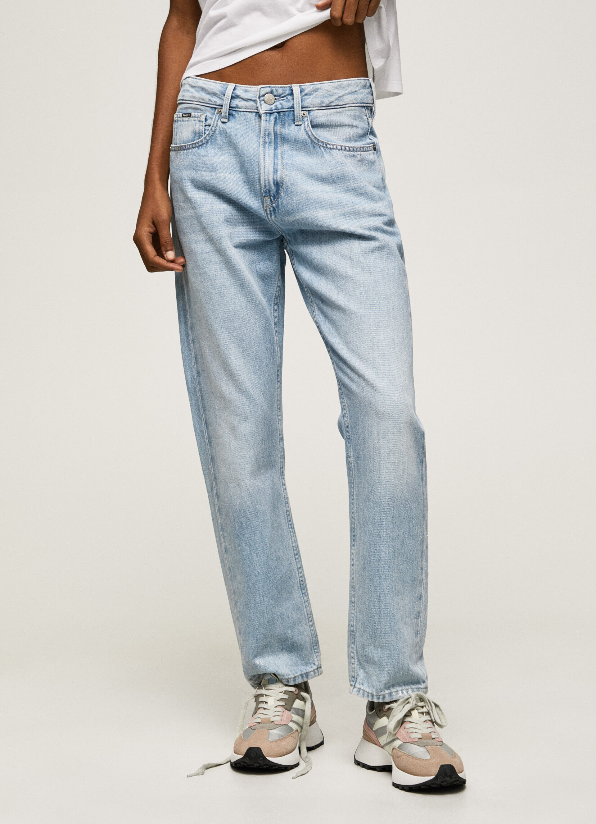 Calça jeans Jean Mary Glam cintura alta regular - jeans