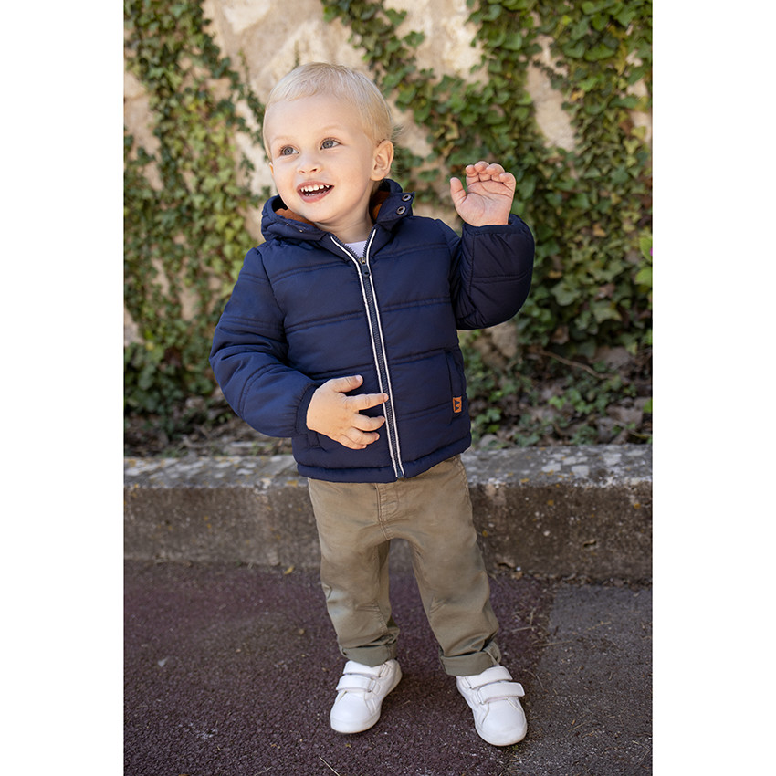 Doudoune à capuche doublée micropolaire pour bébé garçon